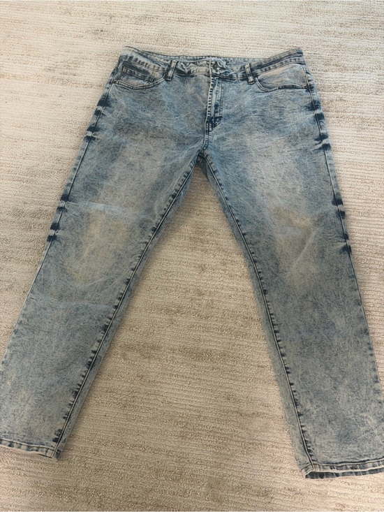 Indigo Wisdom Other - Men’s Acid Wash Straight Leg Jeans Size 36x30 Stretch Denim Indigo